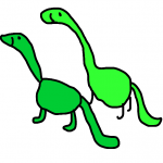 green dinosaur pair flip